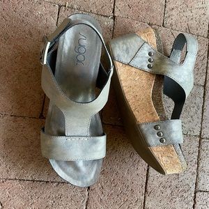 Sugar Metallic Wedge Sandals